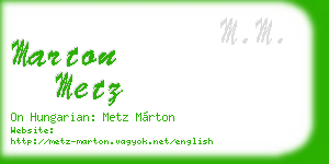 marton metz business card