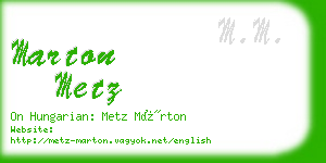 marton metz business card